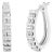 10K White Gold 1.0 Cttw Round and Baguette-Cut Diamond Hoop Earrings (I-J Color, I2-I3 Clarity) For Sale