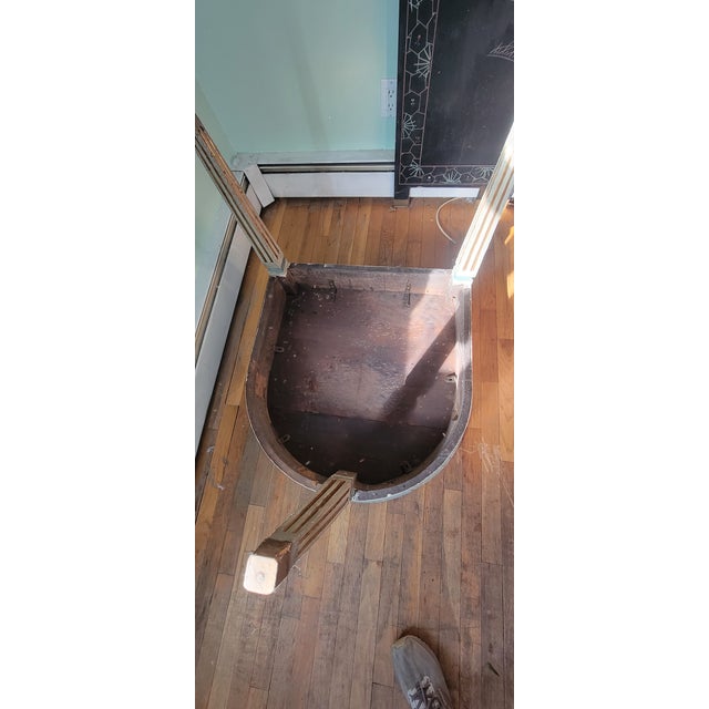 Mid 20th Century Mid 20th Century Neoclassical Louis XVI Style Demilune Console Table With Faux Marble Top For Sale - Image 5 of 10