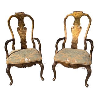 Karges Tortoiseshell Arm Chairs a Pair For Sale