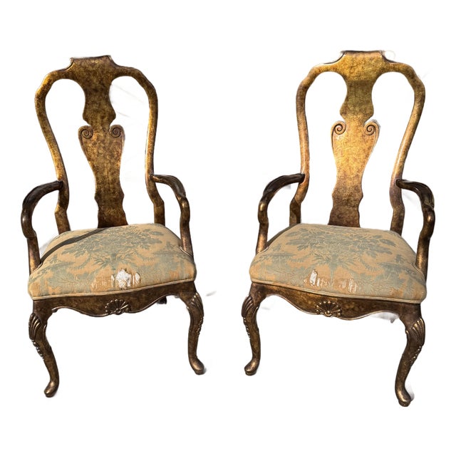 Karges Tortoiseshell Arm Chairs a Pair For Sale