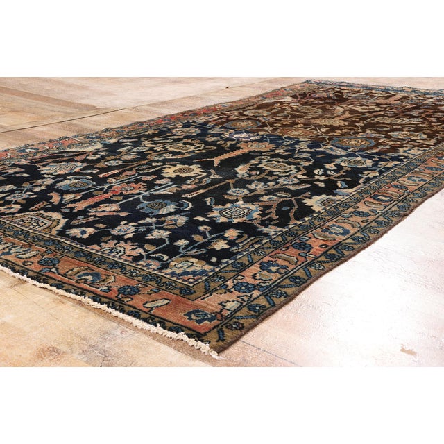 Navy Blue Late 19th Century Persian Malayer Rug, 5’02 X 11’00 For Sale - Image 8 of 10