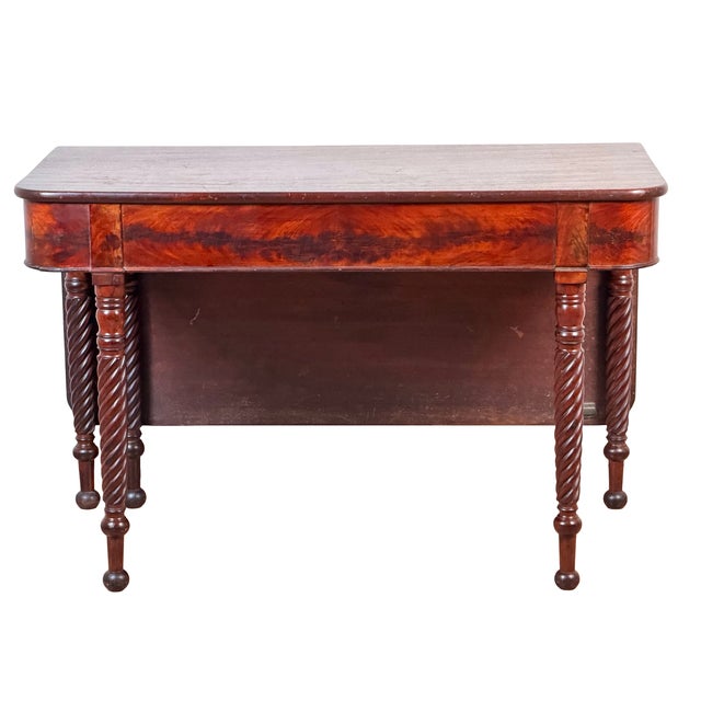 American Classical Mahogany Single Drop-Leaf Table With Spiral-Twist Legs, C. 1830–1845 For Sale - Image 12 of 12
