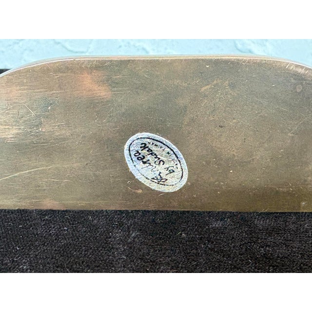 Brass Vintage Brass Scallop Shell Bookends by Andrea by Sadak – Nautical Art Deco Set of 2 For Sale - Image 8 of 8