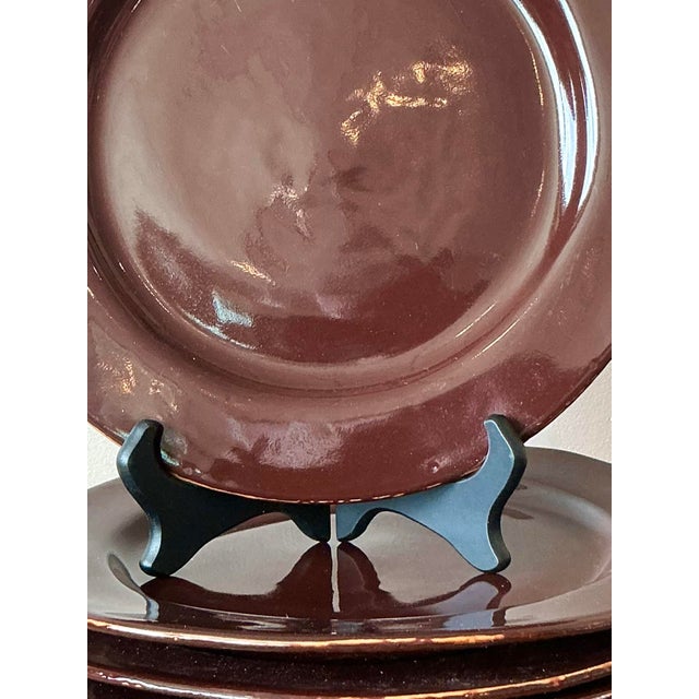 Contemporary Vintage Italian Vietri Glazed Ceramic Plates - Set of 8 For Sale - Image 3 of 8