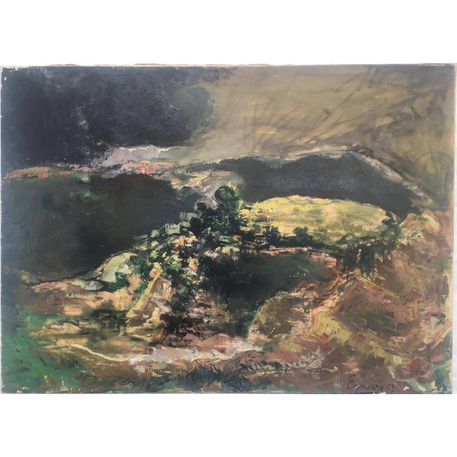 Original Oil on Canvas Painting of a French Village, Signed Espinoze For Sale - Image 9 of 12