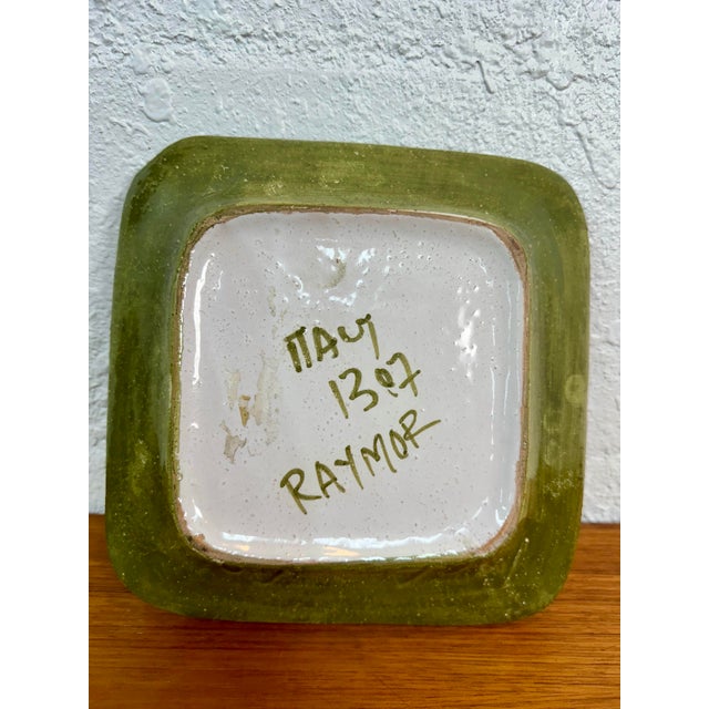 1960s Bitossi for Raymor Italian Mid Century Modern Blue and Green Ceramic Ashtray Catch All Dish For Sale - Image 9 of 9