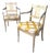 Pair of Vintage Maitland-Smith Silver & Gold Leaf Neoclassical Armchairs With New Designer Cushions For Sale
