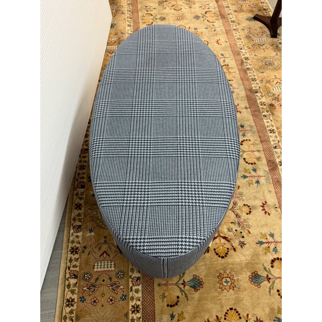 Navy Blue Jay Jeffers Design Glen Plaid Ottoman For Sale - Image 8 of 12