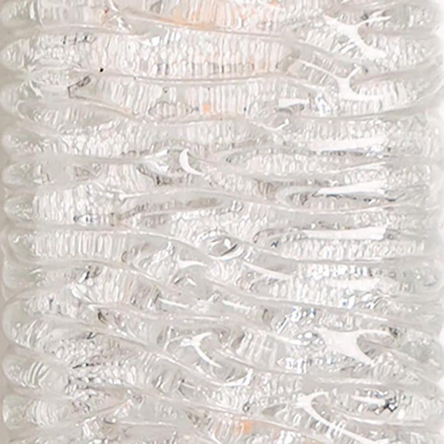 Structured Wave Glass and Brass Wall Light from Kaiser, 1970s For Sale - Image 3 of 18