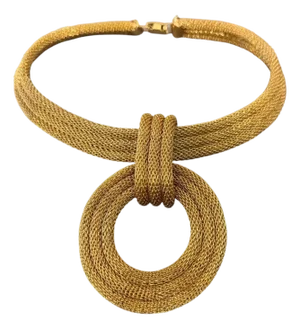 A High Quality Vintage Costume Jewelry Gilded Metal Italian Necklace
