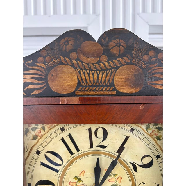 19th Century Edward M. Barnes, Bristol, Ct Pillar and Splat Shelf Clock With Reverse Painted Mansion Painting on Bottom Glass, 19th Century For Sale - Image 5 of 9