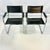 Italian 1980s Vintage Contemporary Modern Italian Cantilever Black Leather Side Chairs - A Pair. For Sale - Image 3 of 11