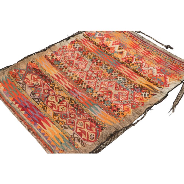 Rug & Kilim Antique Turkish Bag Textile, Vibrant Geometric Tribal Patterns - Rug & Kilim For Sale - Image 4 of 8