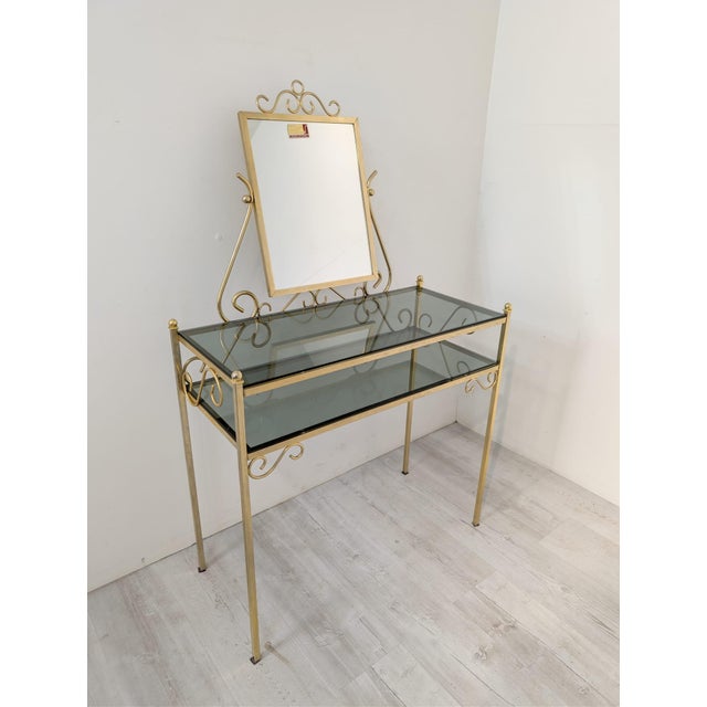 Hollywood Regency Brass Dressing Table, 1970s For Sale - Image 17 of 17