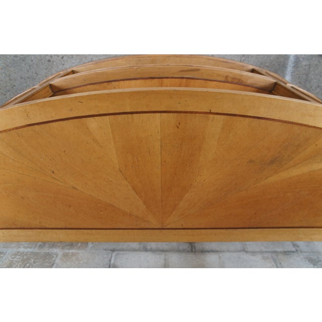 Kravet Furniture Tiered Half Moon Demilune Maple Inlaid Modern Console Table For Sale - Image 10 of 12