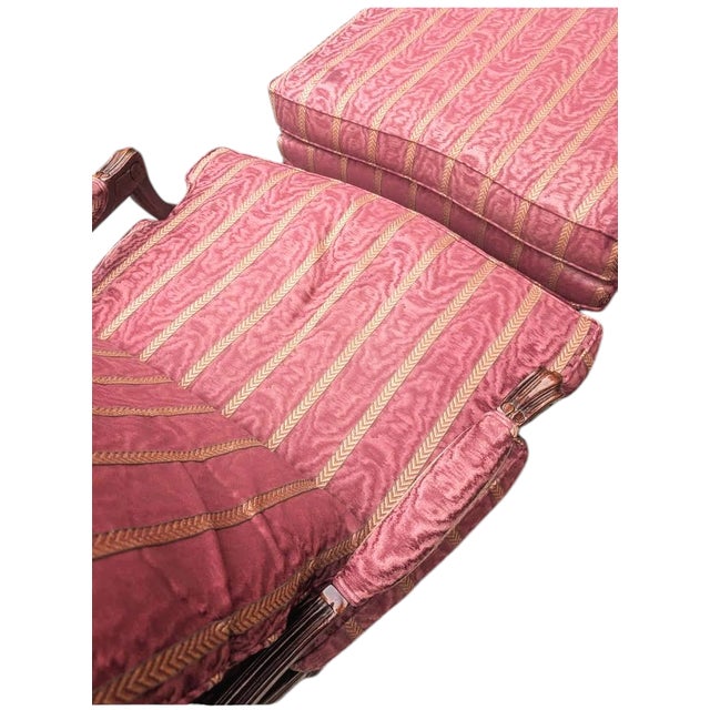 Textile Rare French Provincial Stanton Cooper Woodmark Originals Bergère Chair & Ottoman For Sale - Image 7 of 7