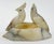 Vintage alabaster trinket or coin dish featuring a pair of parakeet birds. Wonderful veining to stone with great feather...