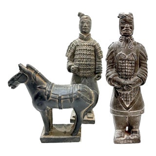 1980s Chinese Terracotta Replicas of Warriors - Set of 3 For Sale