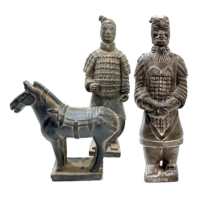 1980s Chinese Terracotta Replicas of Warriors - Set of 3 For Sale