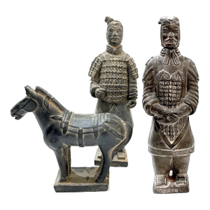 1980s Chinese Terracotta Replicas of Warriors - Set of 3