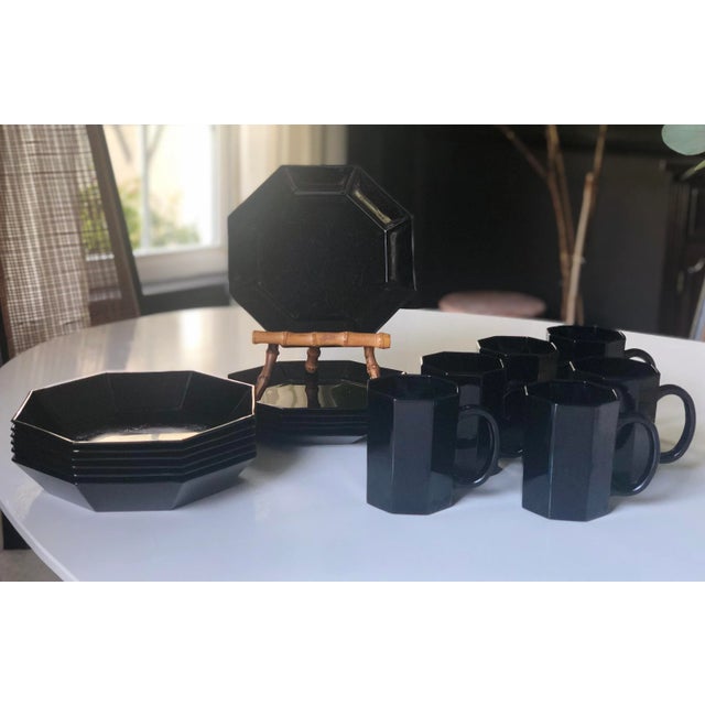 1980s Arcoroc France "Octime" Place Setting for Six- 18 Pieces For Sale In Raleigh - Image 6 of 6