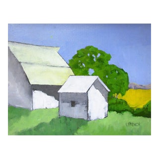 California Farm Barn Art Lynne French Landscape Oil Painting 11x14 For Sale
