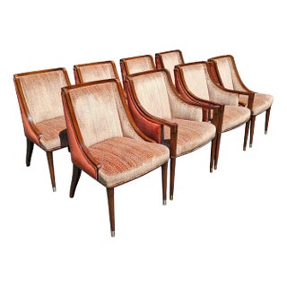 Baker Furniture Custom Upholstered Signature Collection Dining Chairs [Set of 8] For Sale