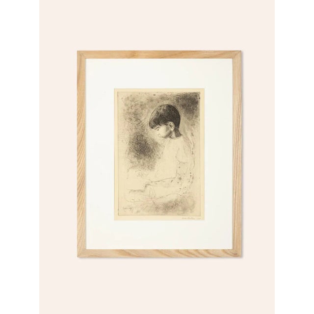 Louis bastin study of a boy. Etching shows a portrait study of a young boy. Hand signed and dated 1948 . Ready to hang...