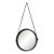 Vintage Round Metal Mirror on Silk Rope, France For Sale