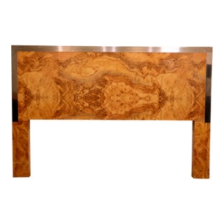 1980s Burl-Wood Laminate Headboard For Sale
