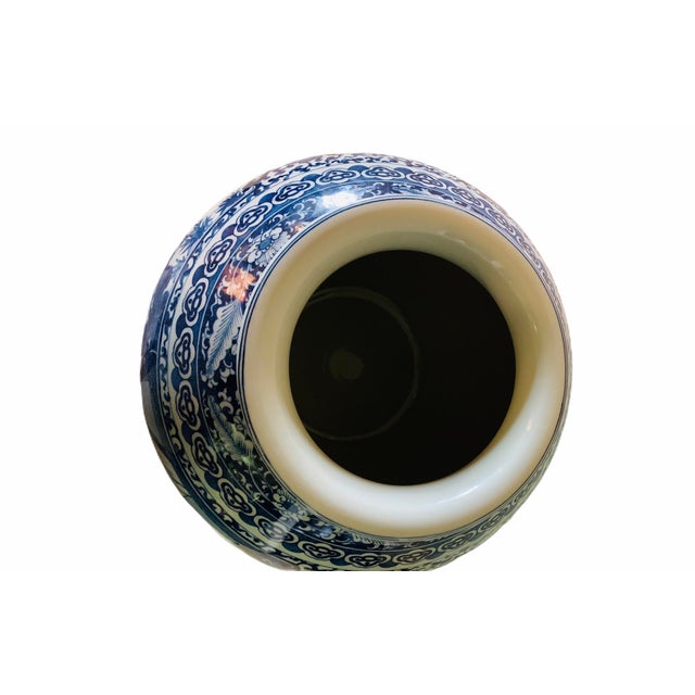 Blue Vintage Large Cobalt Blue Chinese Porcelain Vase For Sale - Image 8 of 12