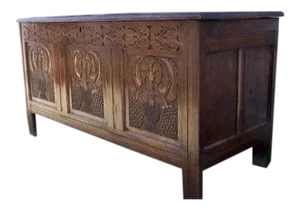 17th Century 17th Century Scottish Oak Carved Coffer c1630