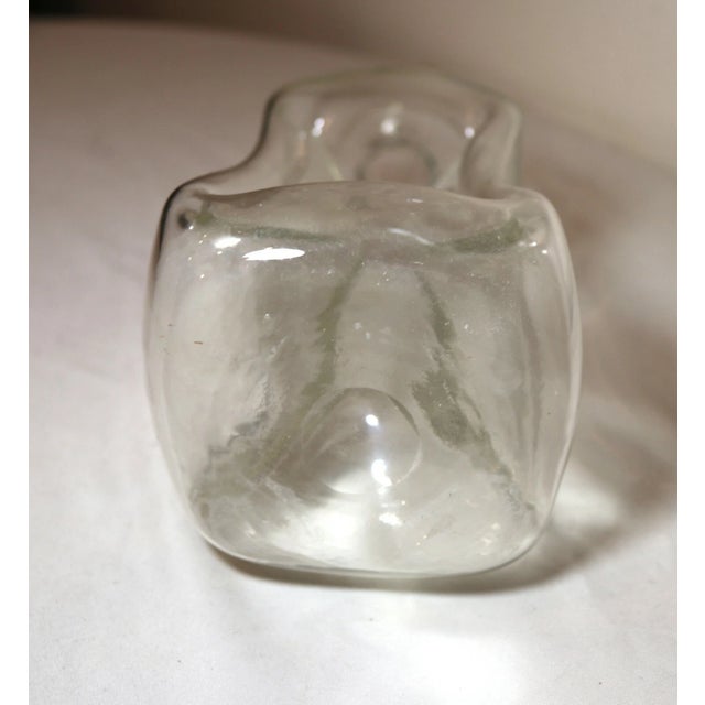 Antique Denmark Hand Blown Glass Sterling Silver Glug Glug Liquor Decanter For Sale - Image 9 of 12