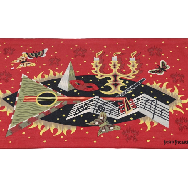 This 3x5 vintage Aubusson tapestry is a rare and special new curation from Rug & Kilim—a signed mid-century original by...