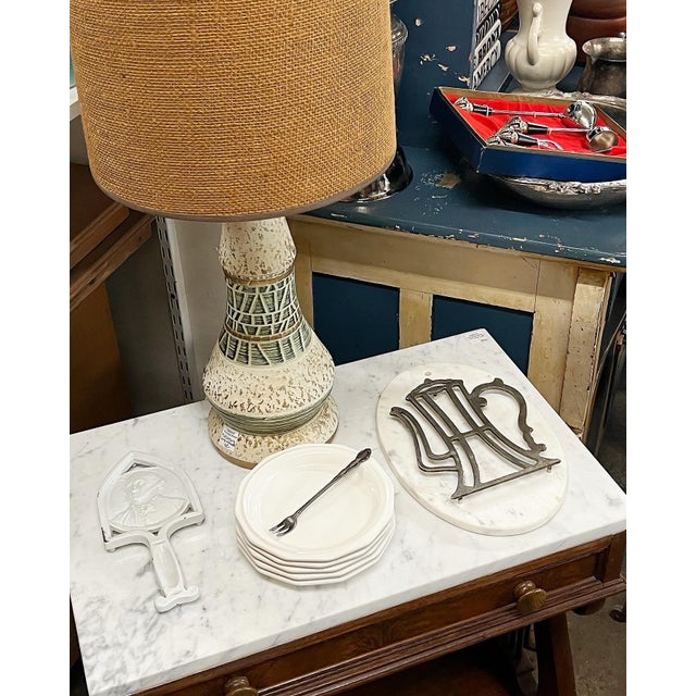 Metal Vintage Italian Zinc Silverplate Coffee Pot Trivet For Sale - Image 7 of 9