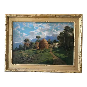 Village of Vesuvio, Italy, C. 1925 by Ilio Giannaccini, Oil on Canvas