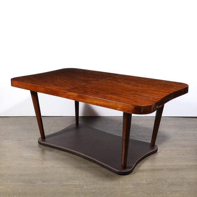 Art Deco Extendable Paldao Series Walnut & Leather Dining Table by Gilbert Rohde For Sale - Image 18 of 18