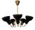 Scandinavian Modernist Five Arms Chandelier in Steel and Brass, Sweden, 1950s For Sale