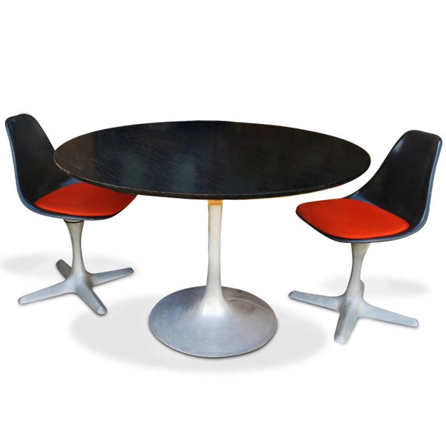 Table and chairs are all structurally sound, light surface wear throughout - consistent with age and use. Light patina to...