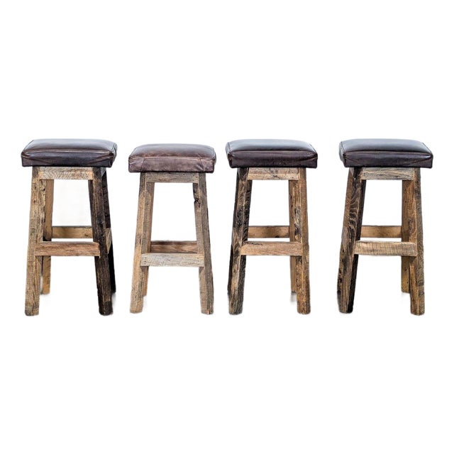 Set of Four Timeless Journey Stools For Sale