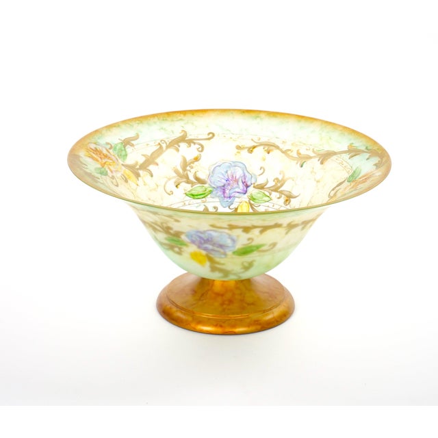Mid-Century Modern Italian Venetian Art Glass Gilt & Painted Tableware Piece For Sale - Image 9 of 9