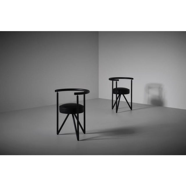 Black Miss Dorn Chairs by Philippe Starck for Disform, 1982, Set of 2 For Sale - Image 8 of 13