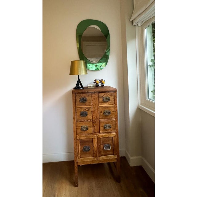 Contemporary Handcrafted Large Soul Me Mirror in Green and Tinted Bronze by Pon Design For Sale - Image 3 of 11