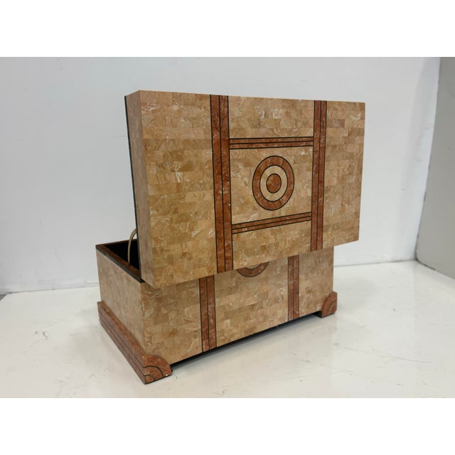 Maitland - Smith 1980's Large Decorative Tessellated Stone Trunk by Maitland Smith For Sale - Image 4 of 9