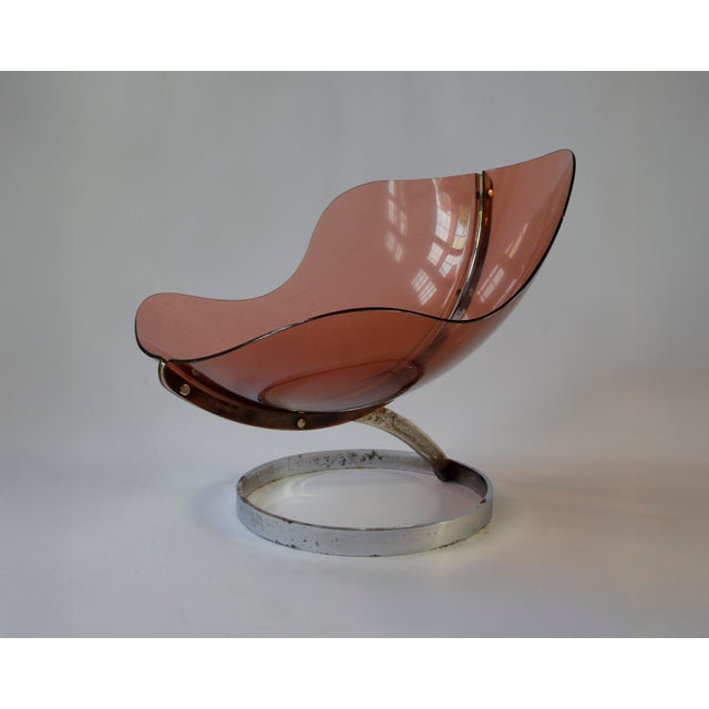 Rare lounge chair designed by boris tabacoff for mobilier modulaire moderne (mmm), france, in 1971. executed in smoked...