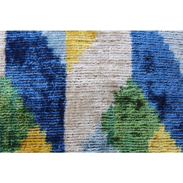 2020s Contemporary Velvet Ikat Bohemian Throw Pillow For Sale - Image 5 of 7