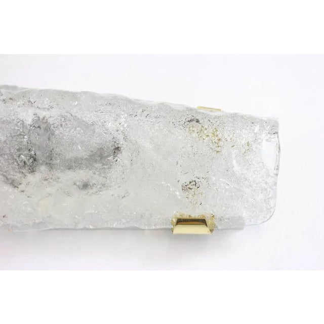 Large German Angular Ice Glass Sconces from Hillebrand, 1960s, Set of 2 For Sale - Image 4 of 7