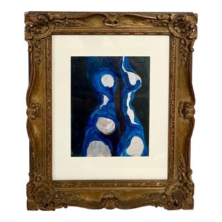 Albert Kotin, Albert Kotin Abstract Expressionist Painting Nude Biomorphic Figure WPA Artist, c.1950's For Sale