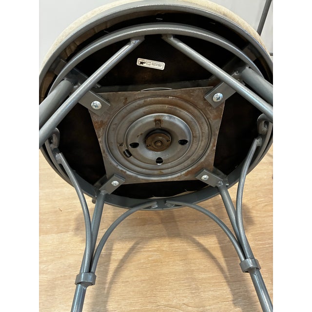 Late 20th Century Pair Charleston Forge Gray Wrought Iron Arched Swivel Bar Stools For Sale - Image 12 of 12