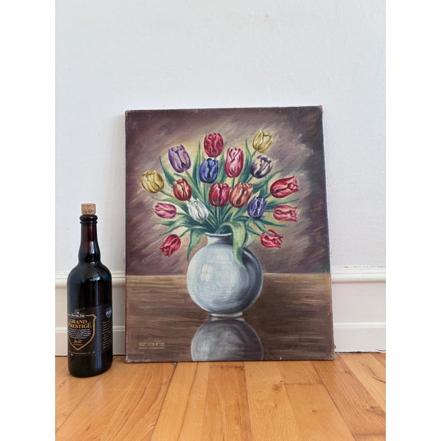 Pink Danish Artist, Still Life Composition, 1960s, Oil Painting on Canvas, Framed, Set of 2 For Sale - Image 8 of 12